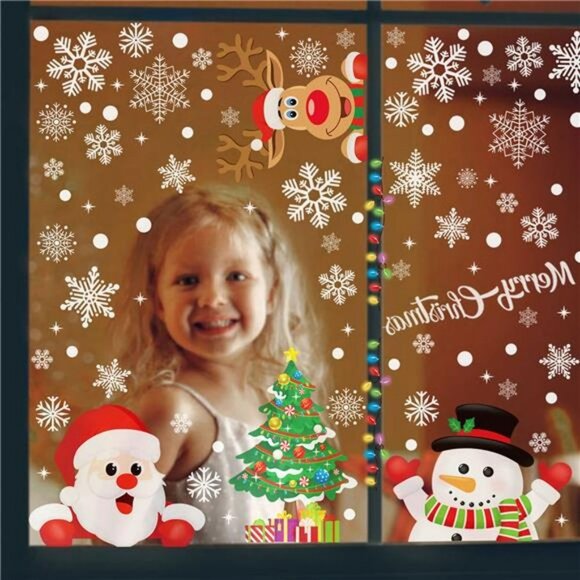 10 Sheets 315 pcs Double-Sided Removable Stickers Snowflake Reindeer Santa Claus - Picture 2 of 6